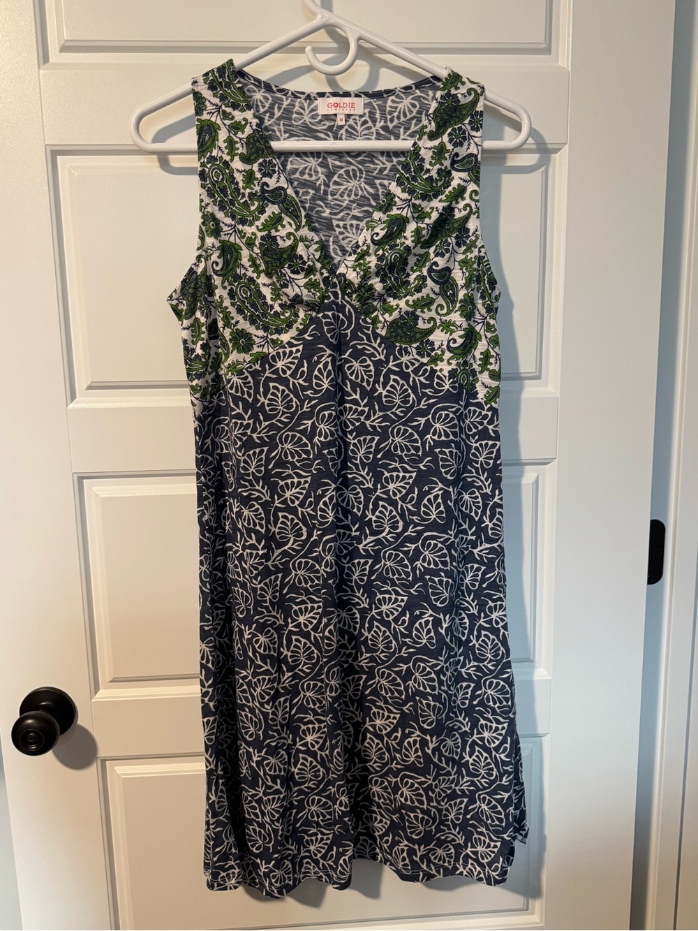 NWOT Goldie Lewinter 100% Cotton Marrakesh Sundress, Blue/Green, Size Medium